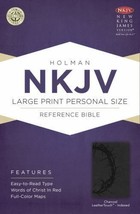 NKJV Large Print Personal Size Reference Bible, Charcoal LeatherTouch - £74.20 GBP
