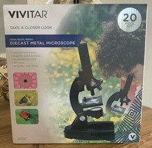 Vivitar Metal Microscope Kit 20 Piece Set - Black VIV-MIC-1- 150X/450X/900X - £24.62 GBP