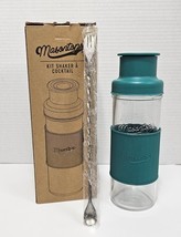 New Open Box Masontops Mason Jar Cocktail Shaker Kit With Spoon Turquois... - $9.75