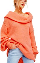 Free People Alpaca Top Medium Peach $148 Oversized Cowl Pullover Dress S... - £63.64 GBP