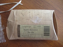 Longaberger Happy Birthday Tie On Ceramic Cake w/candles Red Wht Blue - £7.86 GBP