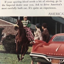 1957 Chrysler Imperial Le Baron Hardtop print ad Kentucky Derby Wisconsin Horses - £10.87 GBP