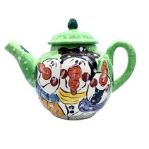 Enesco Tea Pot Snowman Mary Heather Gibbs Vintage Green Whimsical Holiday Rare - £27.63 GBP