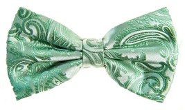 New Men&#39;s BUTTERFLY Design Mint Green Pretied Bow tie Prom Wedding Forma... - £8.09 GBP