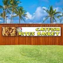 CATFISH BITES BASKET Advertising Seafood Vinyl Banner Flag Sign USA XL01537 - $24.75+