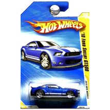 Hot Wheels 2010 New Models 2010 Ford Shelby GT500 Mustang GT-500 Blue with White - £20.24 GBP