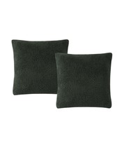 Morgan Home Solid Sherpa Set of 2 Decorative Pillows,Green,18 X 18 - £27.96 GBP