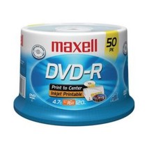 DVD-R Recordable Disc Printable 4.7 GB 16x Spindle White 50/Pack 638022 - $71.94