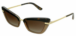 New Dolce & Gabbana Dg 4378 3256/13 HAVANA-GOLD/BRWN Gradient Lens Sunglasses 54 - £131.26 GBP
