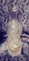 Vintage glass Tumble Up with diamond pattern and starburst image 2