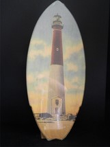 Lighthouse Wooden Mini Surfboard Ocean Beach Decor Made in USA - £35.01 GBP