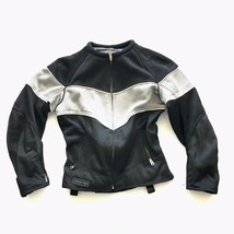 Power Trip Womens Black White Long Sleeve Full-Zip Motorcycle Jacket Siz... - £14.43 GBP