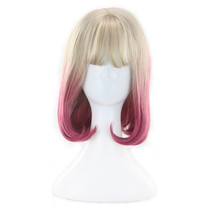 Cosplay Short Bob with Bangs Heat Resistant Ombre Color 12inches - £11.79 GBP