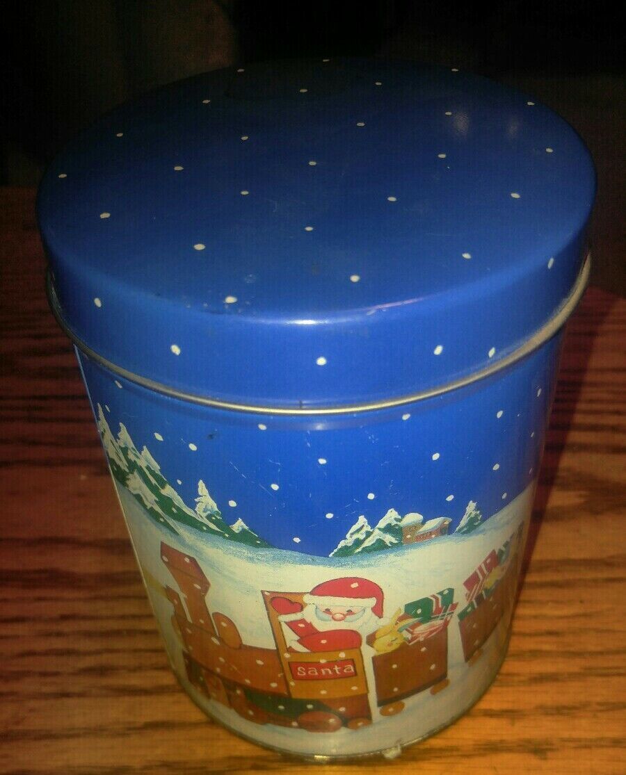 Vintage Santa Claus Present Train Tin Metal Christmas Holiday North Pole - $9.99