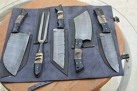 damascus hand forged hunting/kitchen sheaf knives set From The Eagle Col... - $188.09