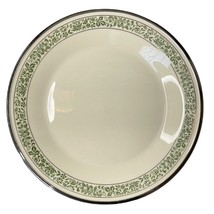 LENOX CHINA Dinner Plate 10.75&quot; Memoir  Green Floral Band, Platinum Ring Vintage - £34.67 GBP