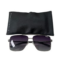Quay Australia Air Control Aviator Sunglasses Polarized Gun Metal Smoke - $78.21