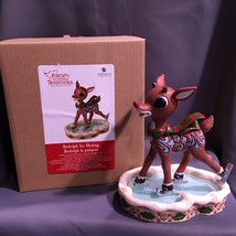 Jim Shore Rudolph the Red Nosed Reindeer Ice Skating Christmas Figurine 6009112 - £60.42 GBP