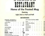 Beer Palace Restaurant Dinner Menu Port Clinton Ohio 1960&#39;s - £29.68 GBP