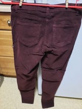 Route 66 Burgundy Women Corduroy Stretch Pants Size 26 Skinny Rise 8&quot; Inseam 29&quot; - £7.88 GBP
