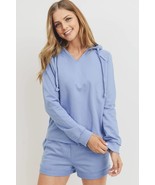 Women&#39;s French Terry Hood With V-neck Long Sleeve Top - €27,78 EUR