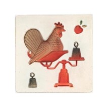 Vtg Miller Studio Chalkware Wall Plaque Tile Chicken on Scale Orange MCM... - $367.67 MXN