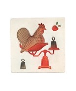 Vtg Miller Studio Chalkware Wall Plaque Tile Chicken on Scale Orange MCM... - €17,11 EUR