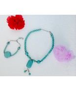 Womens Turquoise Gemstone Beaded Necklace Pendants &amp; Bracelet Jewelry se... - $49.50