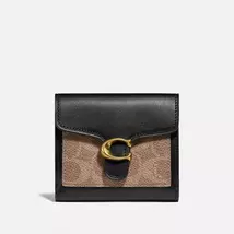 COACH Ladies Folding Purse Card Bag Pocket Wallet Canvas (Tabby BlackBrown) - $68.00