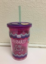 10OZ. REUSABLE BPA FREE &quot;MERMAID OFF DUTY&quot; PRINTED CUP, FREE SHIPPING - £10.11 GBP