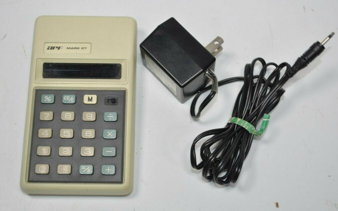 Primary image for APF Electronics Mark 27 Vintage 1973 Calculator Algebraic Logic w Power Adapter