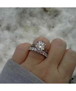 1.75Ct Rotondo Pietra a Forma Di Fidanzamento Matrimonio Sposa Set Anell... - €121,49 EUR