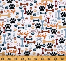 Cotton Dogs Pets Paw Prints Animals Cotton Fabric Print by the Yard D693.48 - $31.99