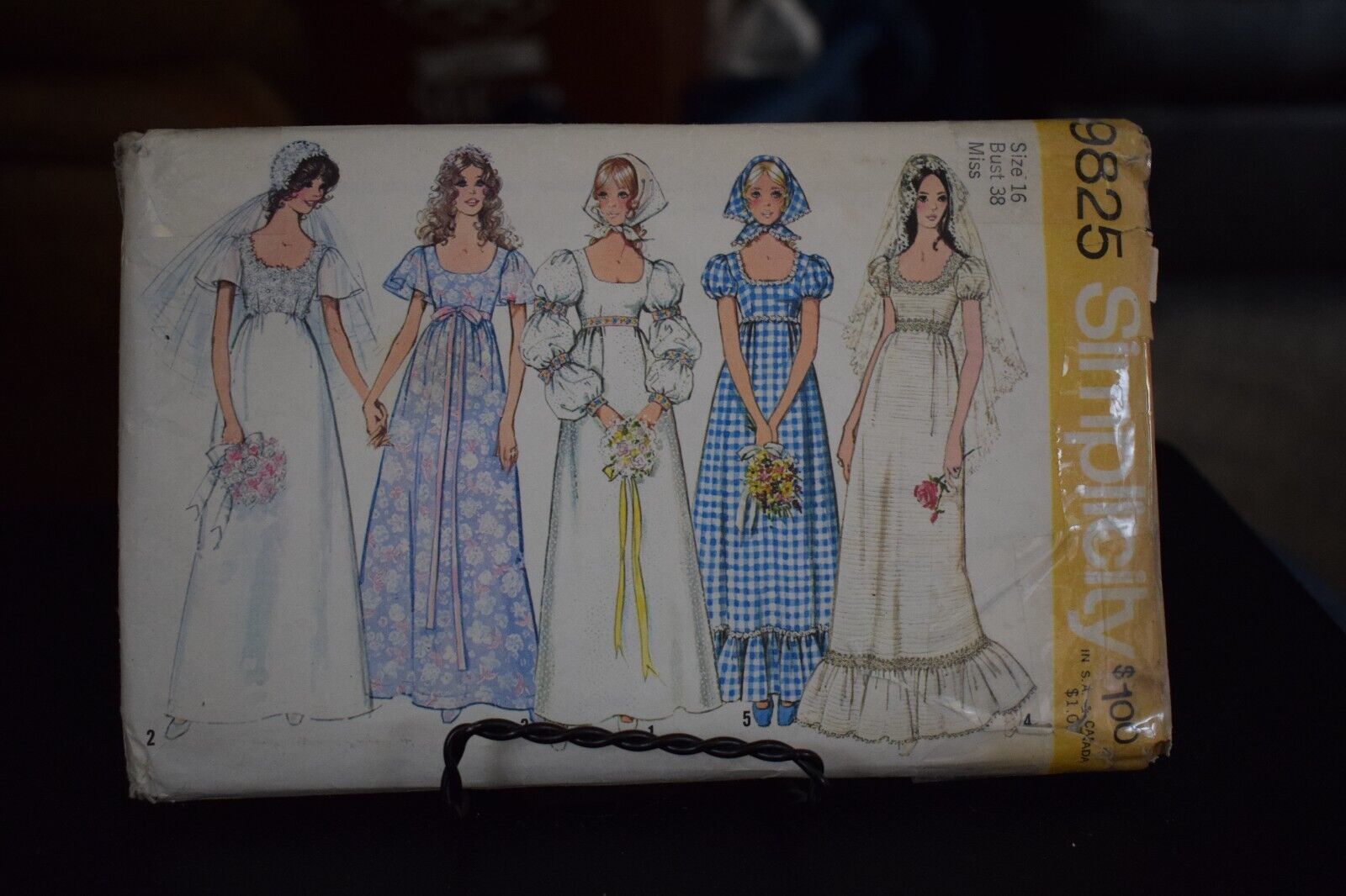 Simplicity 9825 Wedding or Bridesmaid Dress & Scarf Pattern - Size 16 Bust 38 - $17.81