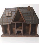 Vintage Shelf Miniature Display Thimble Wall Hanging Wood Pincushion House - $22.13 CAD