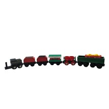 BRIO Wooden Christmas Train Polar Express Winter Caboose 7 Pieces Red Green - $30.84