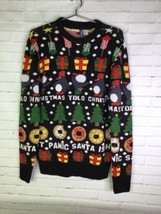 H&amp;M Ugly Christmas Yolo Holiday Sweater Don&#39;t Panic Santa Is Here Men&#39;s Size XS - £16.66 GBP