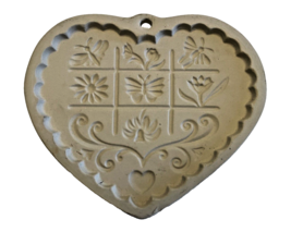 Cookie Mold Pampered Chef “Gardens Of The Heart” Stoneware 1996 Made In USA - £10.14 GBP