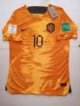 Memphis Depay Netherlands 2022 World Cup Match Slim Orange Home Soccer Jersey - £79.69 GBP