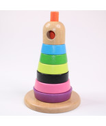 IKEA MULA WOODEN MULTI-COLORED STACKER EDUCATIONAL TOY COLORFUL WOOD BLOCKS - $127.16 MXN