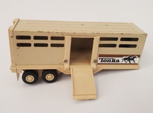 Vintage Tan & Brown TONKA Horse Cattle Trailer Die Cast TRAILER ONLY 811974-A - $19.60