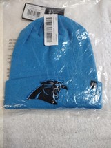 New, NFL Carolina Panthers Raised &#39;47 Cuffed Knit Glacier Blue Winter Beanie - £11.35 GBP