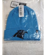 New, NFL Carolina Panthers Raised &#39;47 Cuffed Knit Glacier Blue Winter Be... - £12.69 GBP