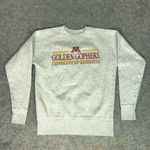 Minnesota Gophers Mens Sweatshirt Small Gray Pullover Crew Sweater Embroidered - £19.29 GBP