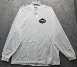 NASCAR Racing Shirt Mens 2XL White Elastic Cuff Crew Neck Long Sleeve Pu... - $21.44