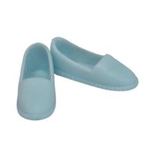 Vintage 1990&#39;s Mattel Barbie / Skipper Light Blue SLIP-ON Plastic Loafer Shoes - £14.95 GBP