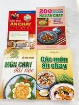 Lot of 4 Sách Dạy Nấu Ăn Các Món Ăn Chay, Vietnamese cookbook, PB - £19.97 GBP