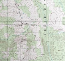 Map Benedicta Maine USGS 1989 Topographic Geological 1:24000 27x22&quot; TOPO18 - $44.99