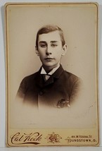 Youngstown Ohio Handsome Young Man Cal Keck Studio Cabinet Card Photo GG131 - £14.39 GBP
