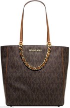 Michael Kors Harper Large Brown Signature Logo Monogram Tote Bag Purse $298 Nwt - $180.49